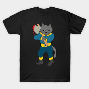 Cat with axe T-Shirt